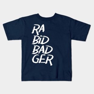 Rabid Badger Typographic Kids T-Shirt